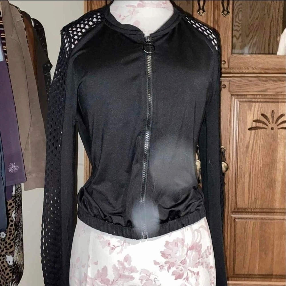 La SENZA Black Bomber Jacket with Mesh Detail